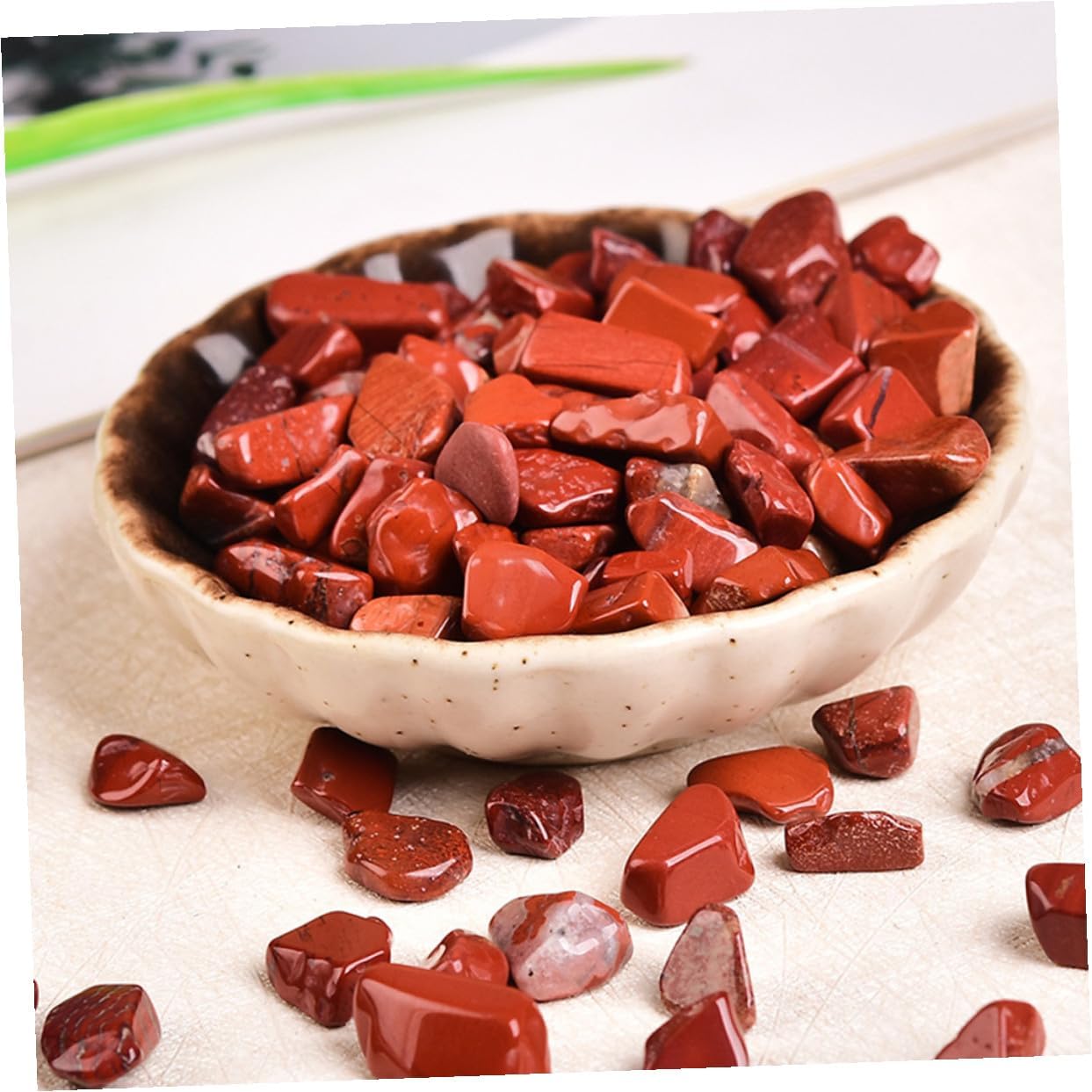 Gadpiparty Red Jasper Fish Tank Gravel 7-9mm Bulk Decorative Aquarium Rocks 2lb Natural Garden Stones for Aquarium Supplies and Landscaping Gravel Decor