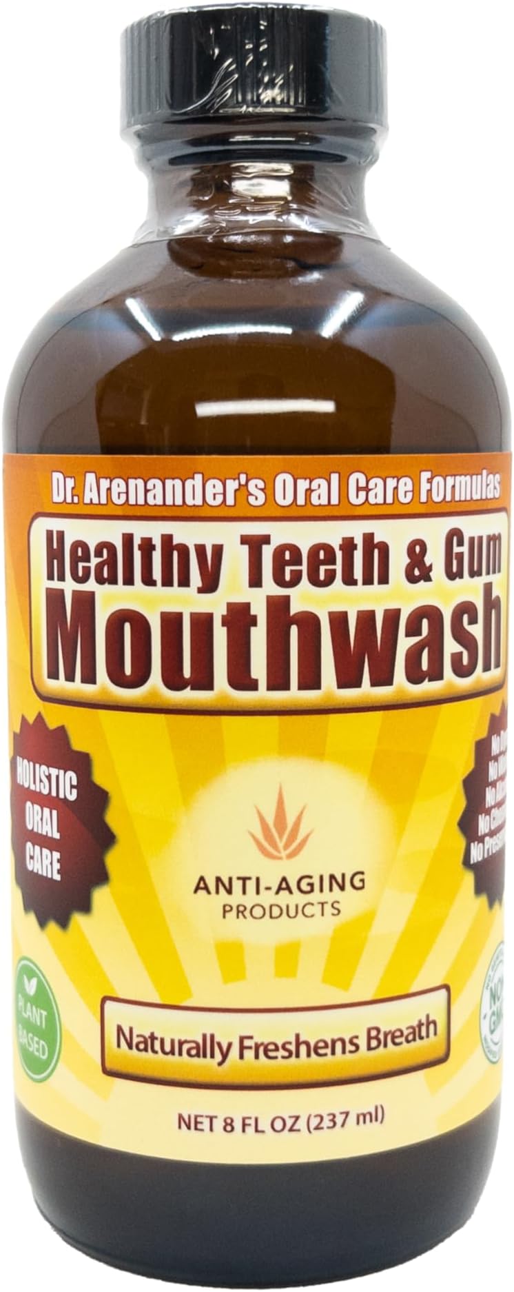 Healthy Teeth & Gum Mouthwash – Natural Alcohol-Free Oral Rinse for Fresh Breath, Gum Health & Enamel Support – Organic, Non-GMO, Fluoride-Free Herbal Formula by Anti-Aging Products