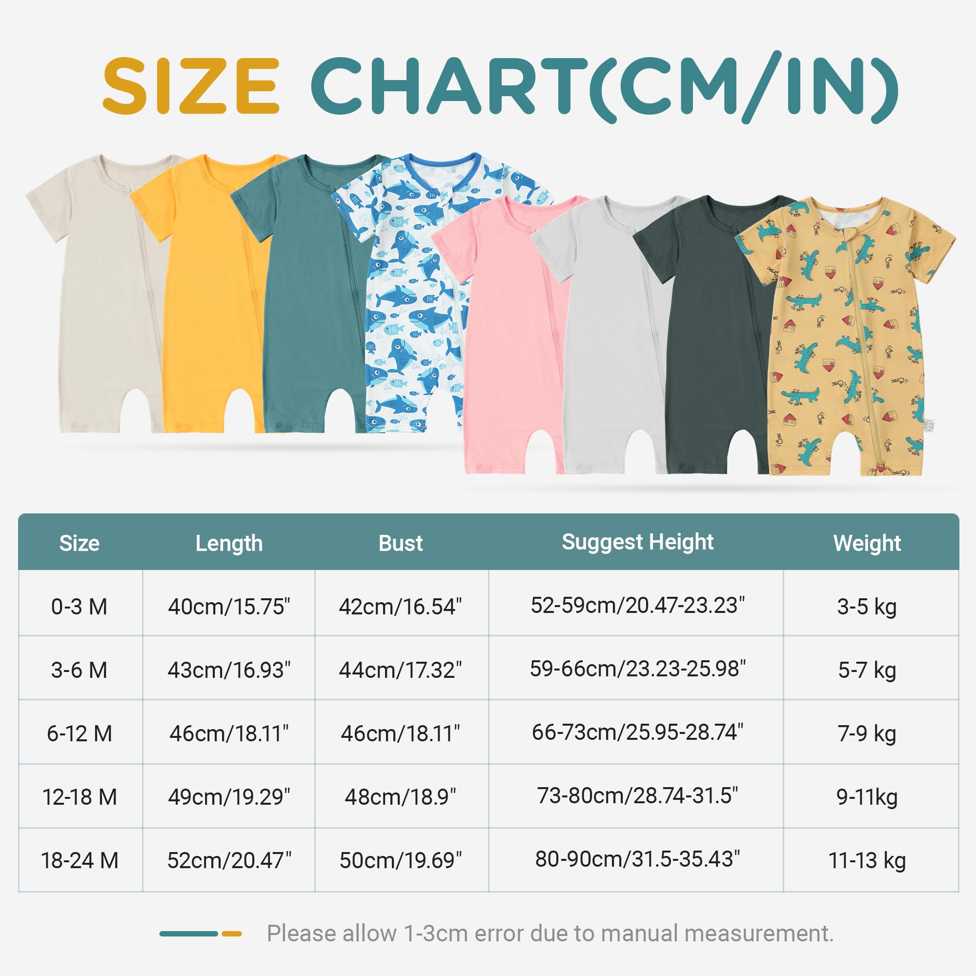 HAHASHOW Body Bébé en Fibre de Bambou - Lot de 2 Pyjamas Bébé à Manches Courtes avec Double Fermeture Éclair - Grenouillères d'Été Confortables et Respirants