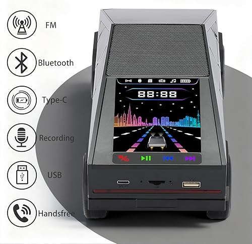 Miniatura 3 de Altavoz Bluetooth con reproducción de camión de estilo futuro con pantalla LED, TWS estéreo, FM, reproducción USBTF, faros LED, micrófono, regalo