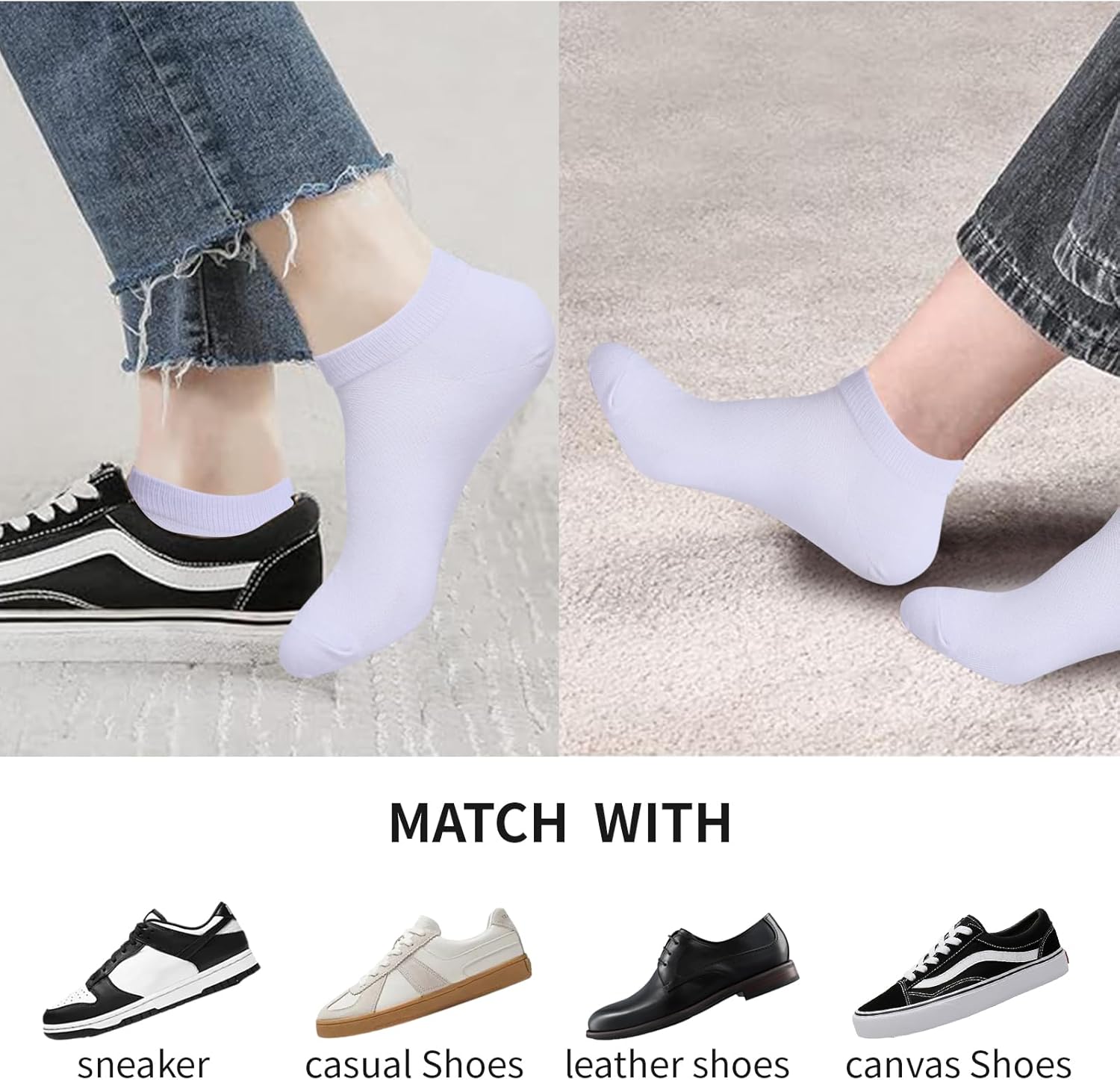 7 Pairs Thin Ankle Socks for Men Women Low Cut Short Sock Pack - Image 2