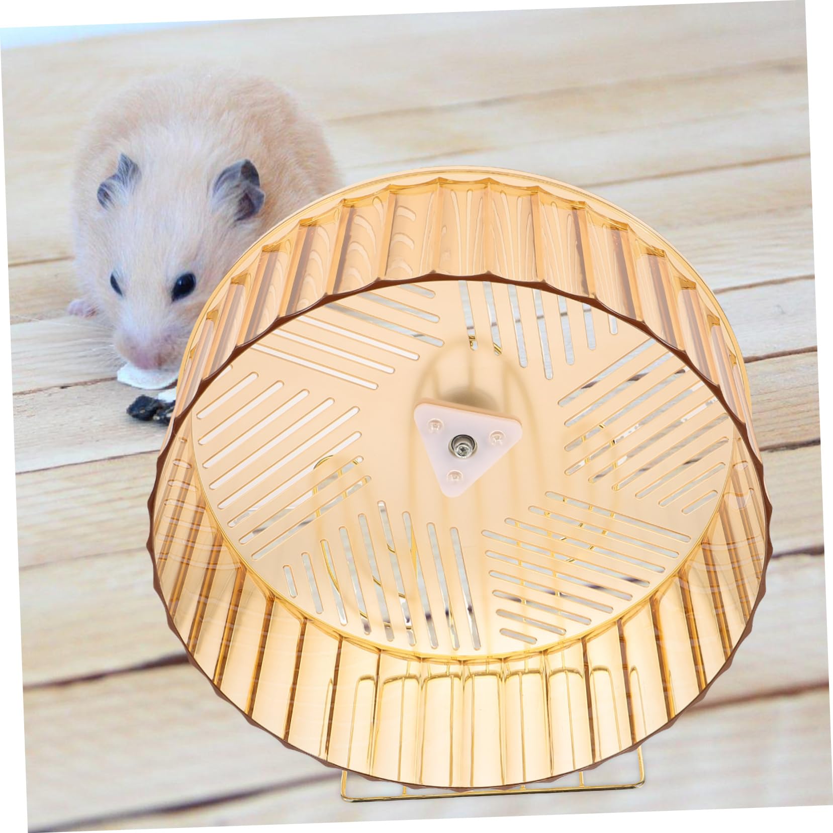 COLLBATH Rueda de Hámster Soporte Estable y Base Antideslizante, Rueda Silenciosa de Plástico y Aleación para Ejercicio en Jaulas de Mascotas Pequeñas Color Aleatorio