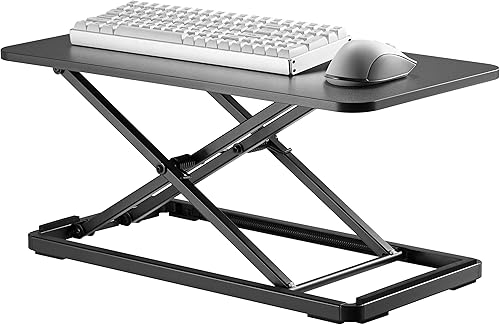 Mount Plus KBT10 - Soporte ultradelgado para laptop, teclado y mouse de 24 pulgadas, elevador ajustable para escritorios de pie  Eleva hasta 15.6
