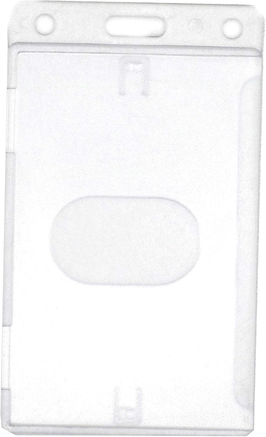 OnDepot Clear Hard Plastic ID Card Badge Holder Vertical with Thumb Slots (100 Pack)