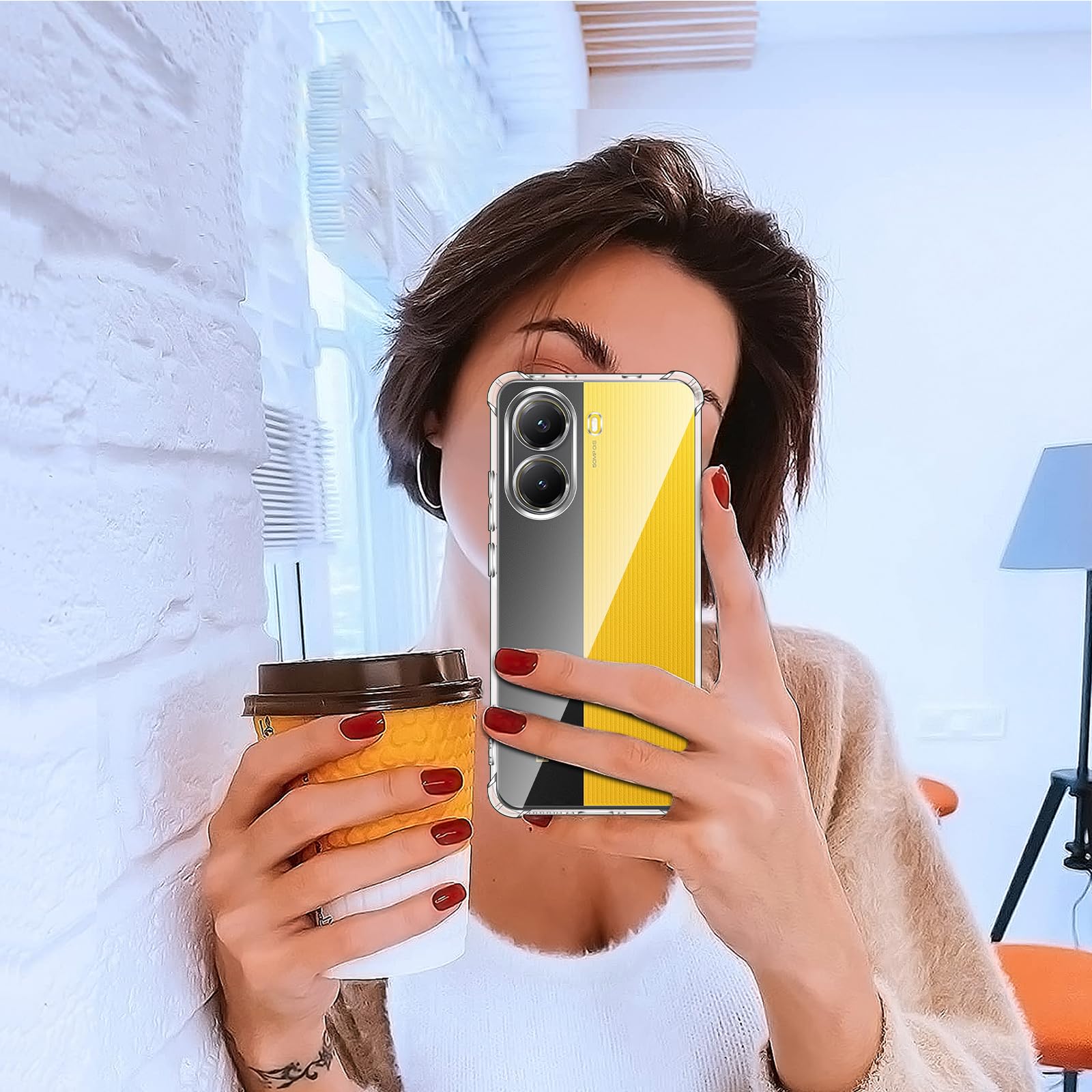 ivoler Przezroczyste etui 3 w 1 do Xiaomi Poco X7 Pro 5G, 1 etui na telefon komórkowy z 2 sztukami pancernego szkła ochronnego, przezroczyste, odporne na uderzenia, cienkie, miękkie silikonowe etui