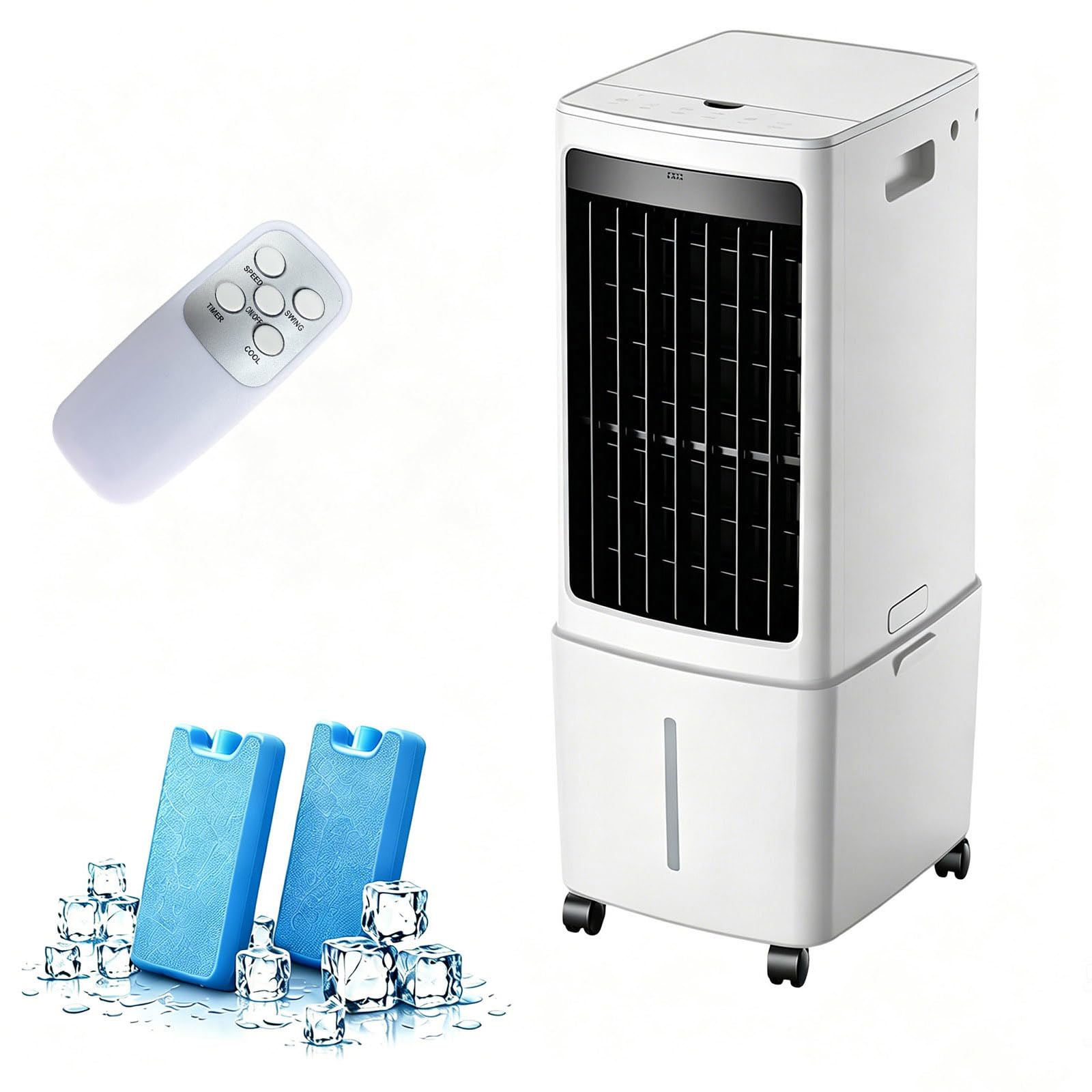 Enfriador de aire evaporativo con control remoto y temporizador de 7.5h para un confort total