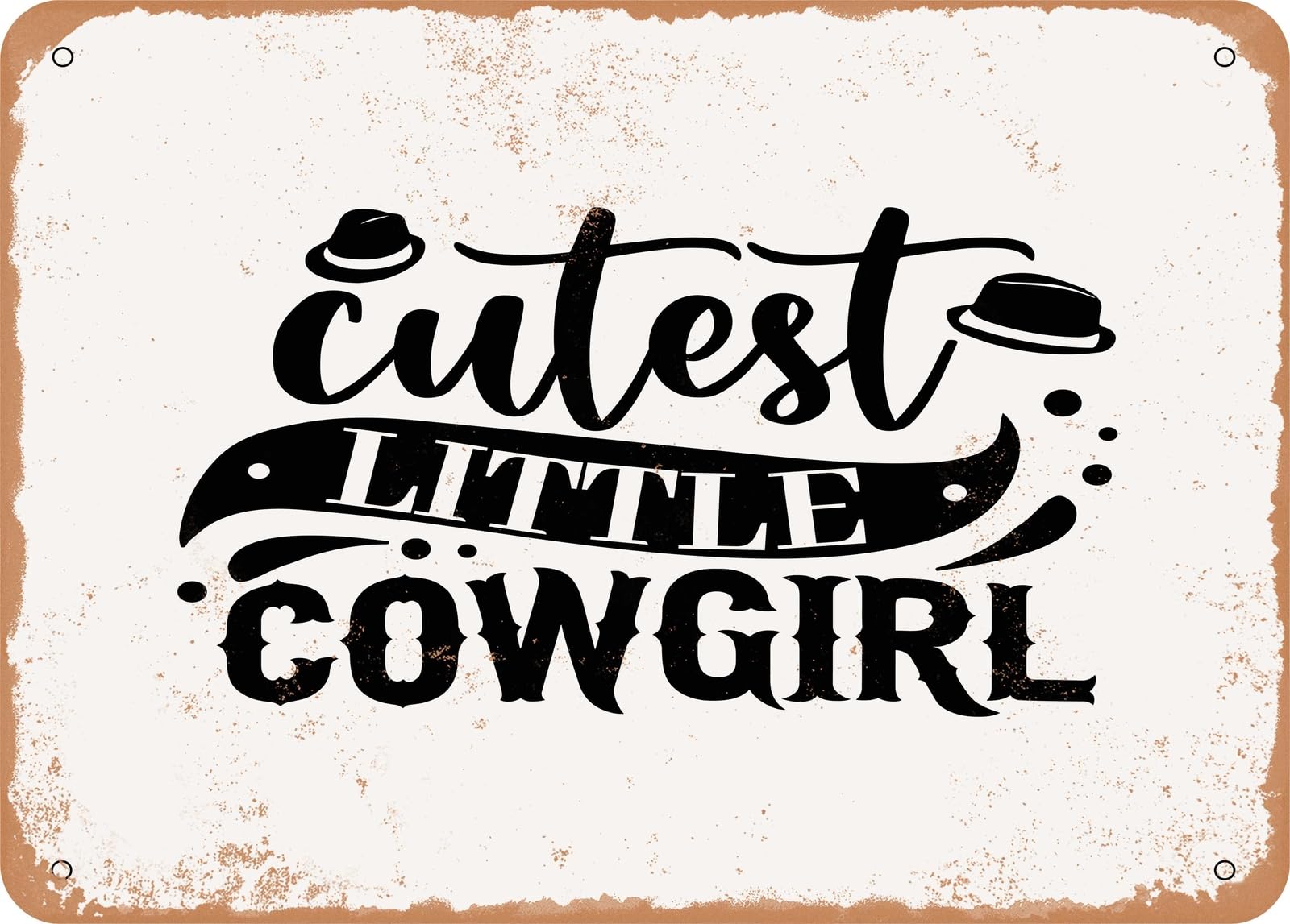 Miaomansenstore Metal Sign - Cutest Little Cowgirl - Vintage Look Sign Home Decor
