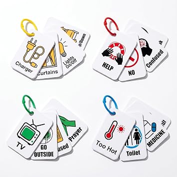 Aphasia Communication Cards for Adults, 50 PCS Visual AAC Aid