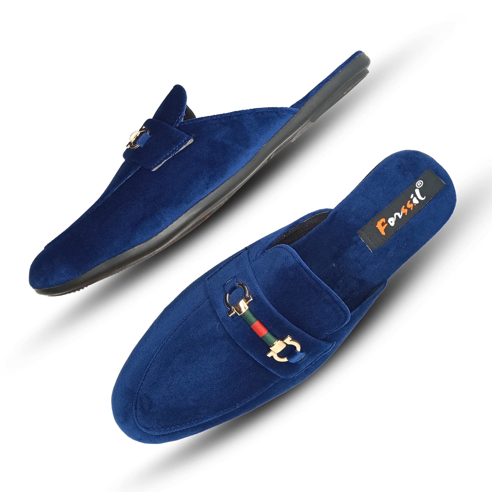 FORSSIL Present Men Fashion Mules/Backless Casual Loafers for Party Travel Office and Fun (FSL-1205) Blue (B097LQ4NX5) Amazon Price History, Amazon Price Tracker