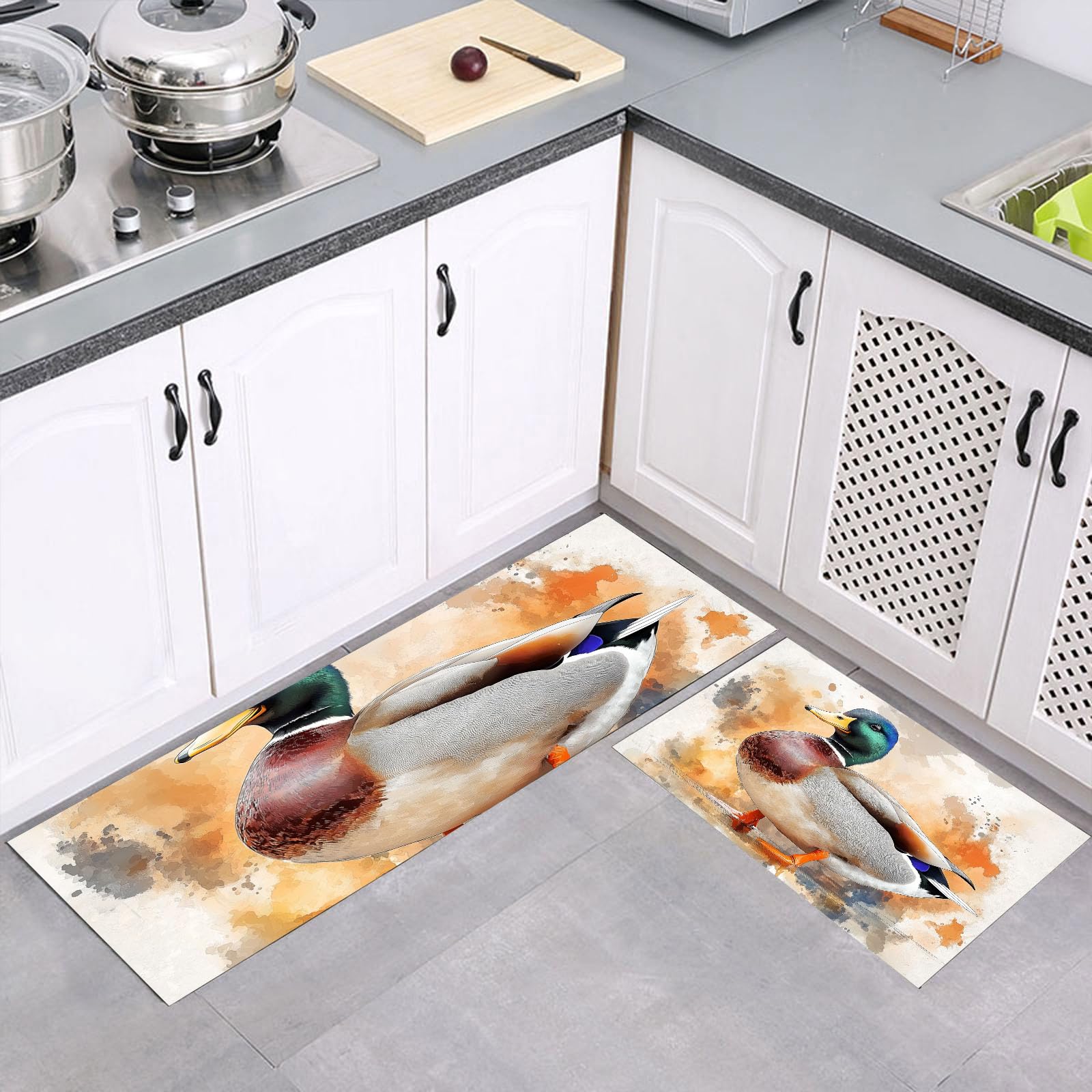 Paillasson Absorbe l'Huile Tapis Cuisine 43x75 43x150cm Aquarelle