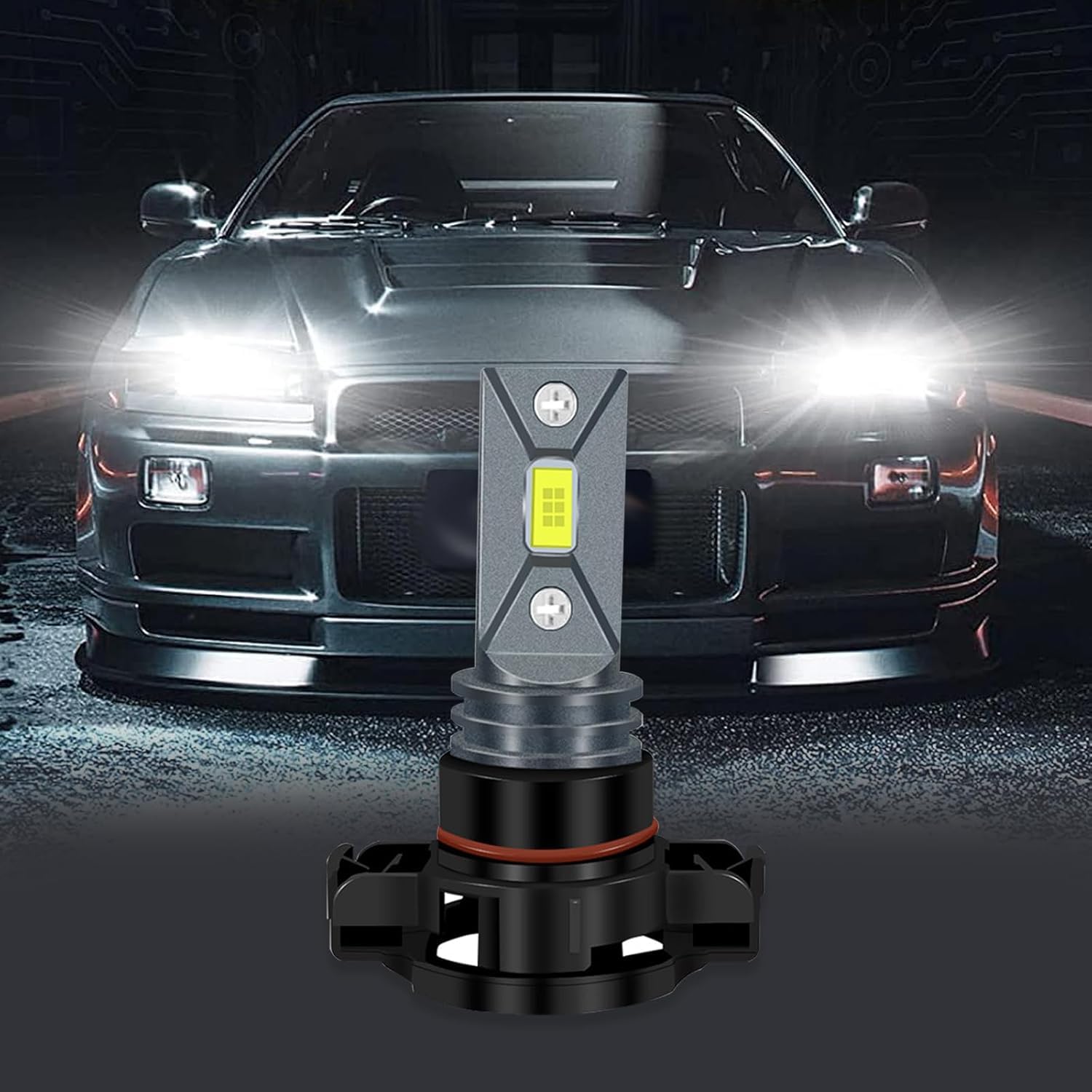 2x HOCOLO F2 5202 H16(Only European Car) 6000K LED Fog Lights Replace Halogen Bulbs,3570 CSP-Chips 80W 8000LM,Bright IP68 Waterproof Vehicle Lamp Accessories Exterior Automotive(White, 5202/H16/PS24W)