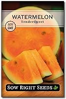 Sow Right Seeds Tendersweet Watermelon Seeds - Non-GMO Heirloom Orange Flesh Melon - Giant 35-lb Sweet Home Garden Variety