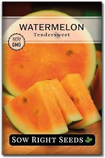 Sow Right Seeds Tendersweet Watermelon Seeds - Non-GMO Heirloom Orange Flesh Melon - Giant 35-lb Sweet Home Garden Variety