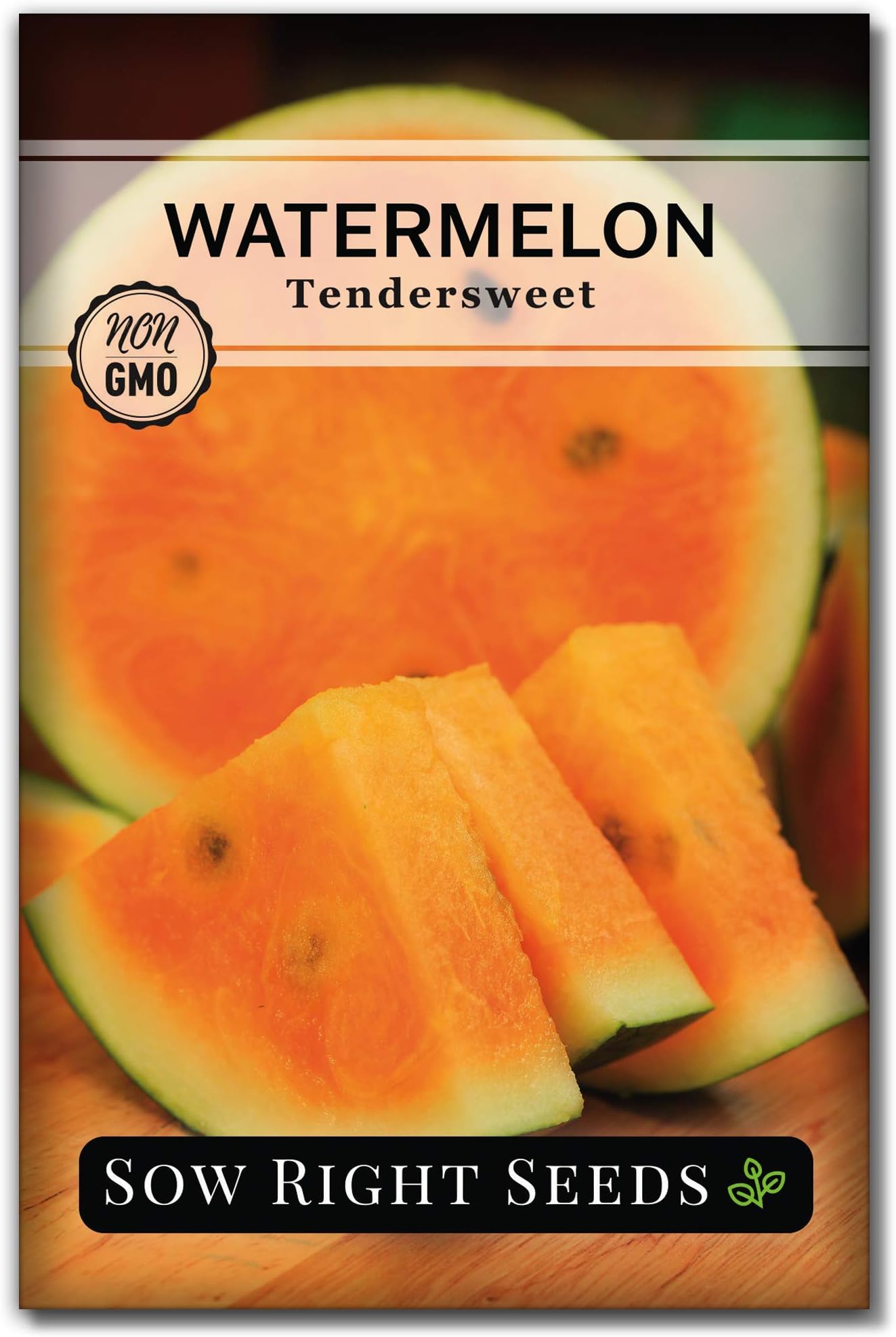 Sow Right Seeds - Tendersweet Watermelon Seeds for Planting - Non-GMO Heirloom Seeds to Plant a Home Vegetable Garden - Unique Orange Flesh Melon - Sweet Summer Treat to Grow Outdoors (1)