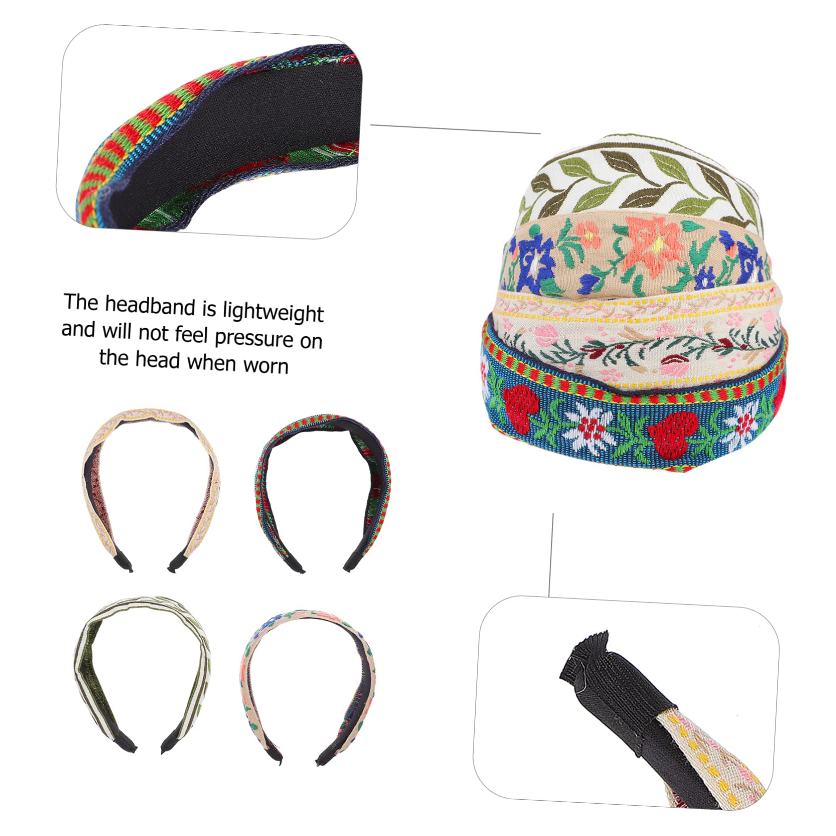Didiseaon 8pièces Bandeaux Femmes Avec Accessoires Coiffure Large Pour Fête Mariage Plage Cœur Vigne