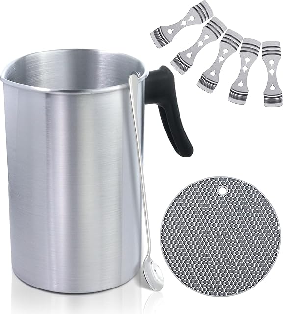 Candle Making Wax Melted Pot, Pouring Pot, Double Boiler for Soy Candle Making, Heat-Resisting Handle - Capacity: 3L