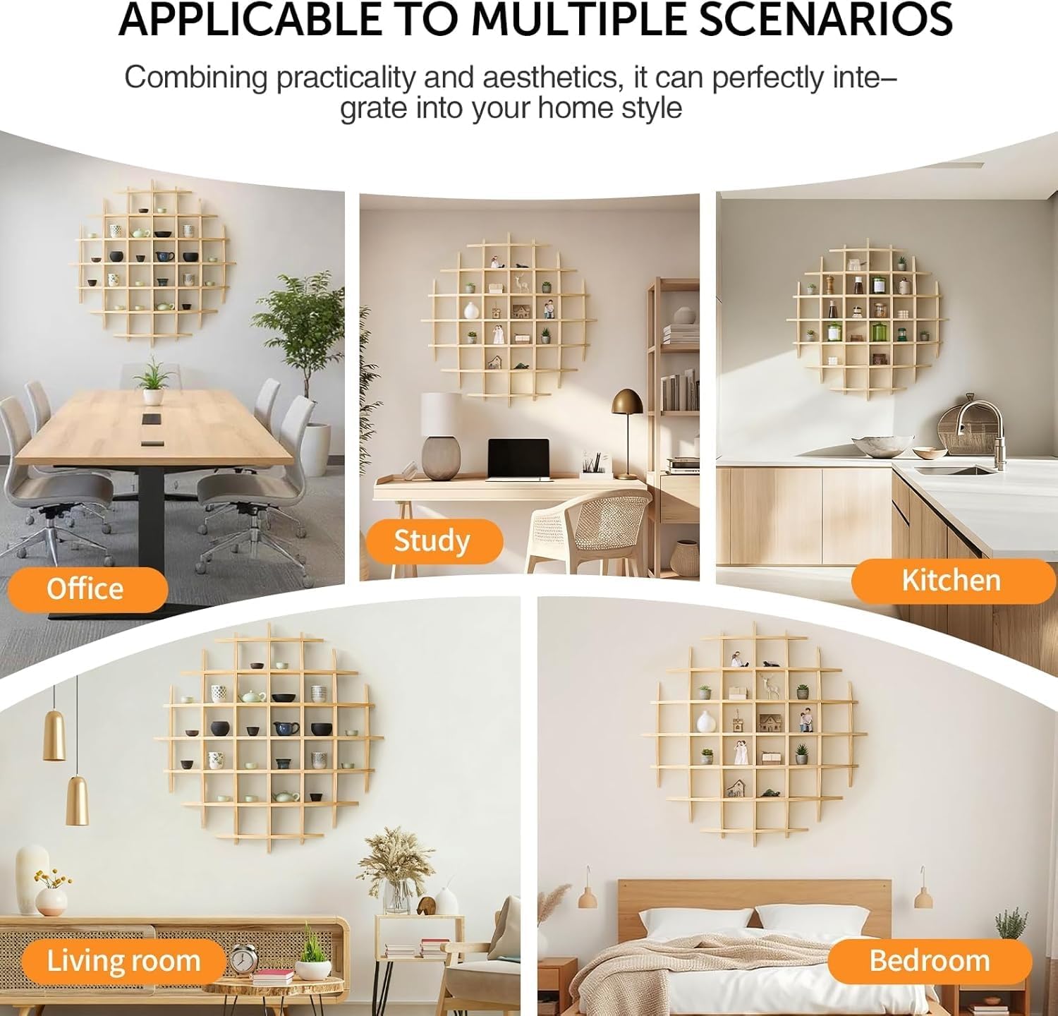 47" x 47"Oversize Wooden Coffee Mug Display Shelf,Rustic Wooden Floating Curio Shelf-Mug Holder for Wall,Wall Mounted Tea Cup Display Stand for Living Room Kitchen Office