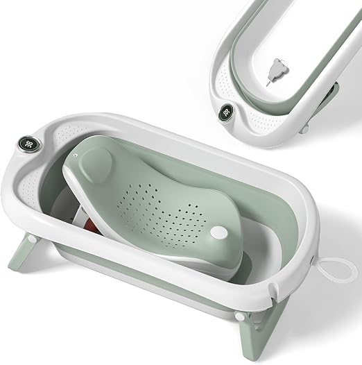SUPERBE BEBE Baignoire Pliable XXL avec Transat et Thermomètre