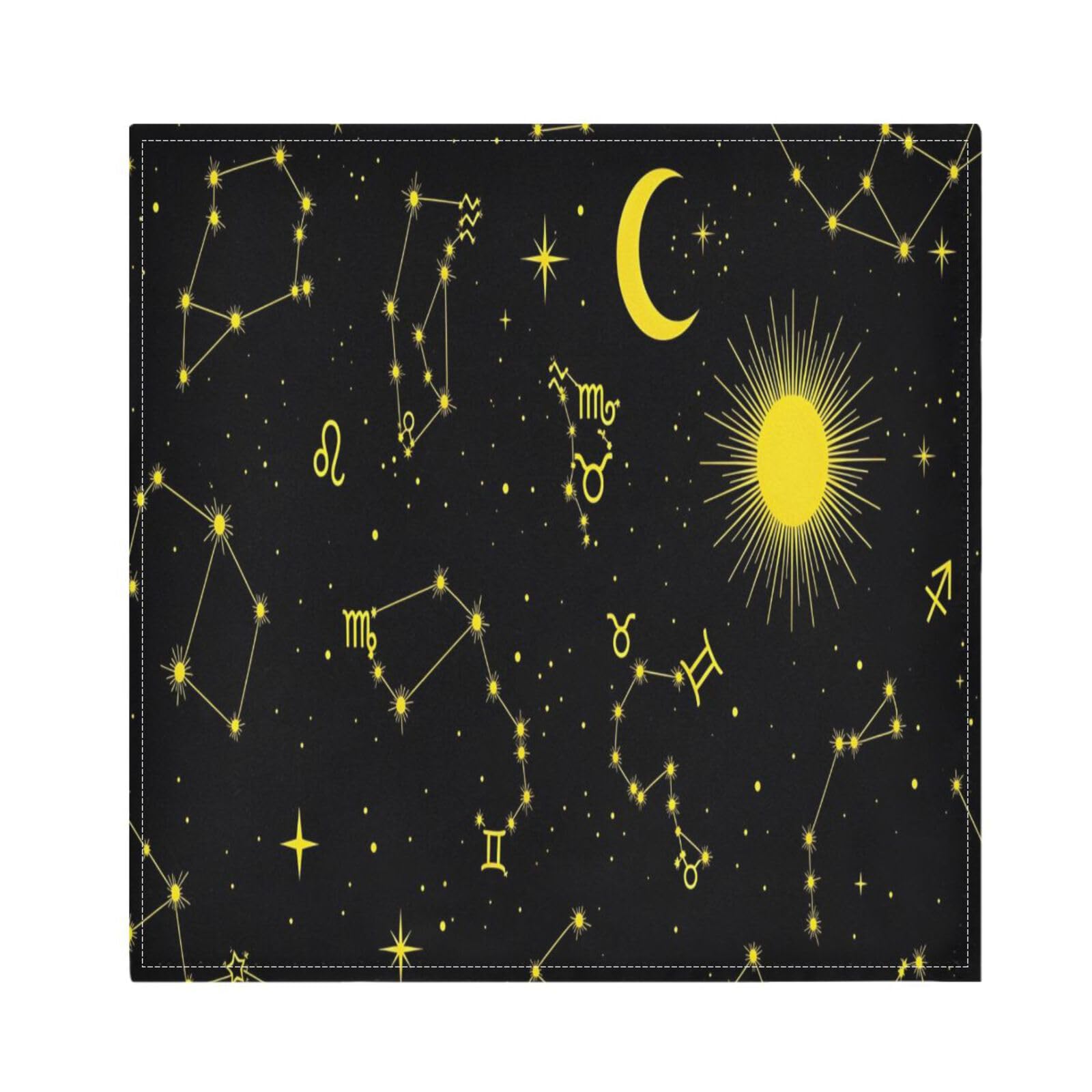 Ttgoth Sun Moon Cloth Napkin Set of 6 Washable & Reusable Dinner Napkins for Dining Table, Banquets, Wedding, Party, 50x50 cm