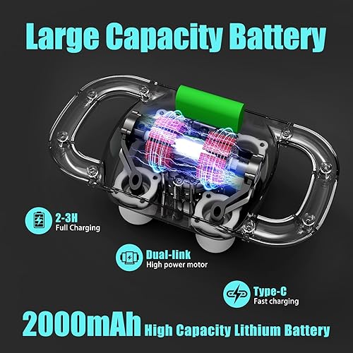 Miniatura 5 de Pistola de masaje de tejido profundo, pistola masajeadora de mano de 4 cabezas para espalda, hombros, piernas, cuello, masaje eléctrico de percusión