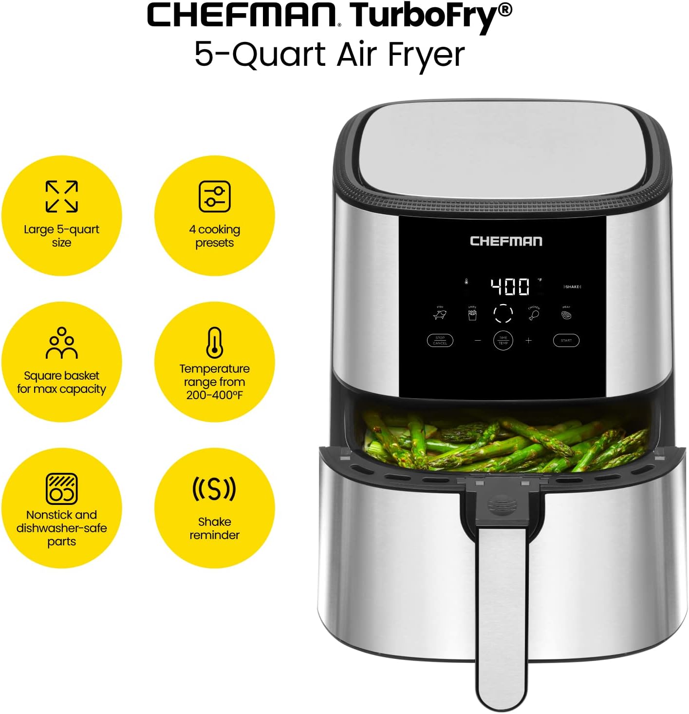CHEFMAN Multifunctional Digital Air Fryer+ Rotisserie Bundle with TurboFry Touch Air Fryer