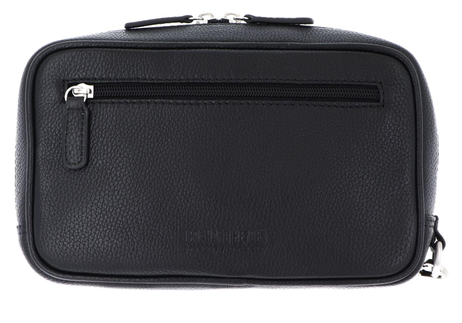 Leonhard Heyden Leder Handgelenktasche Berlin Herrentasche 7358 Schwarz
