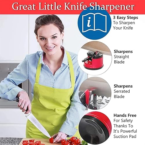 Miniatura 7 de Afilador de cuchillos con ventosa, afilador de cuchillos profesional, afilador de cuchillos profesional, piedra de molienda de tungsteno, Afilador