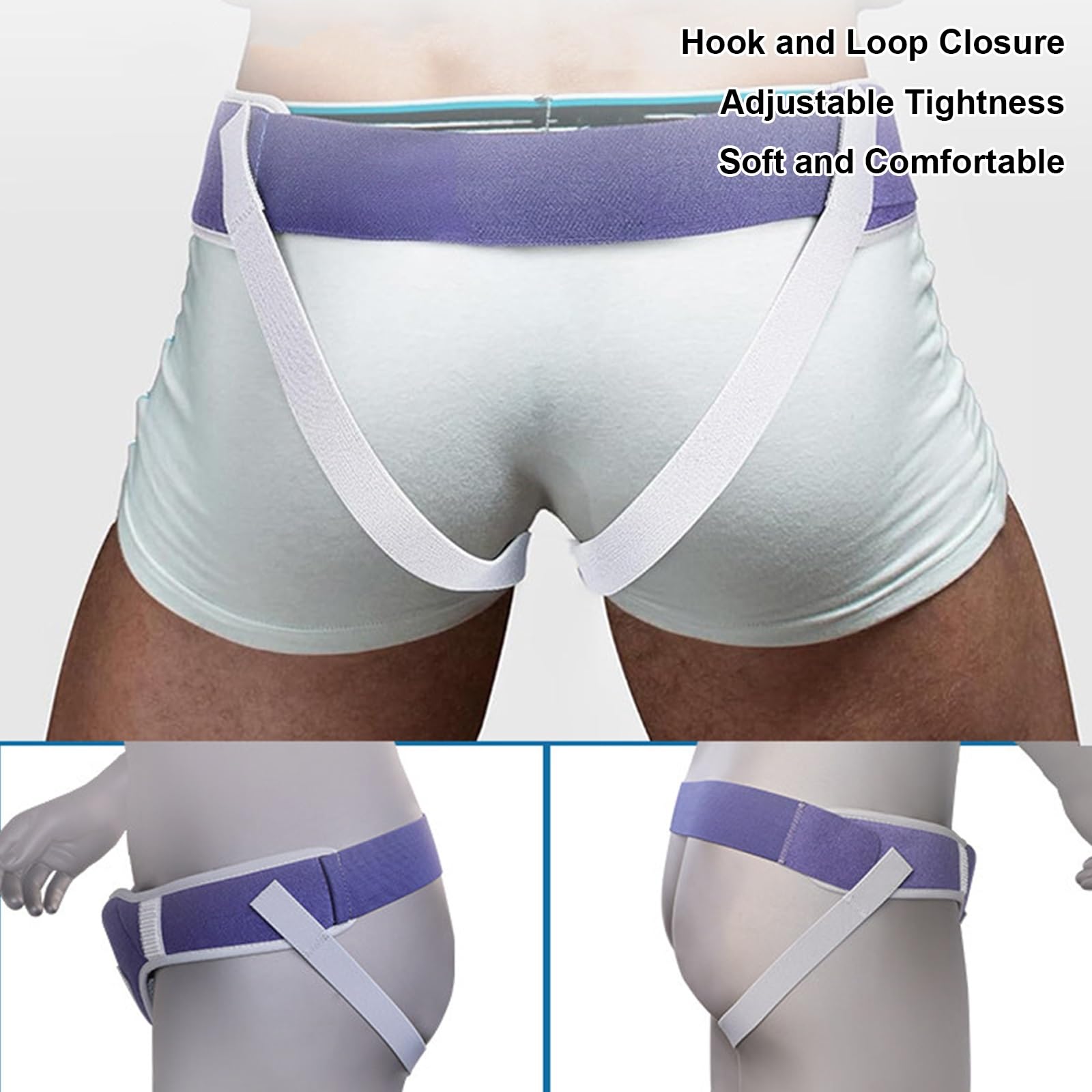 Ceinture Hernie Inguinale Homme e Donna, Ceinture pour Hernie Inguinale Bilaterale con 2 Cuscinetti Compressivi, Sollievo dal Dolore Pre e Post-Operatorio(Medium)