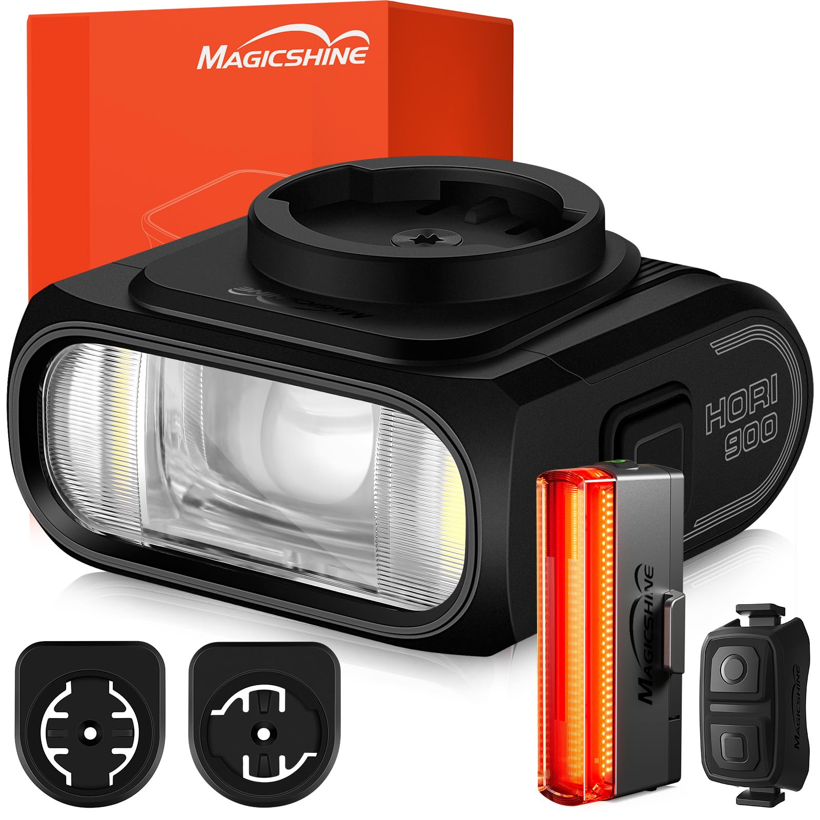 MagicShine Hori 900 SEEMEE 50 V2.0 with Wireless Remote Bike Light Set Combo Compatible with Garmin Wahoo Bike Headlight and Tail Light Set Bike Lights for Night Riding