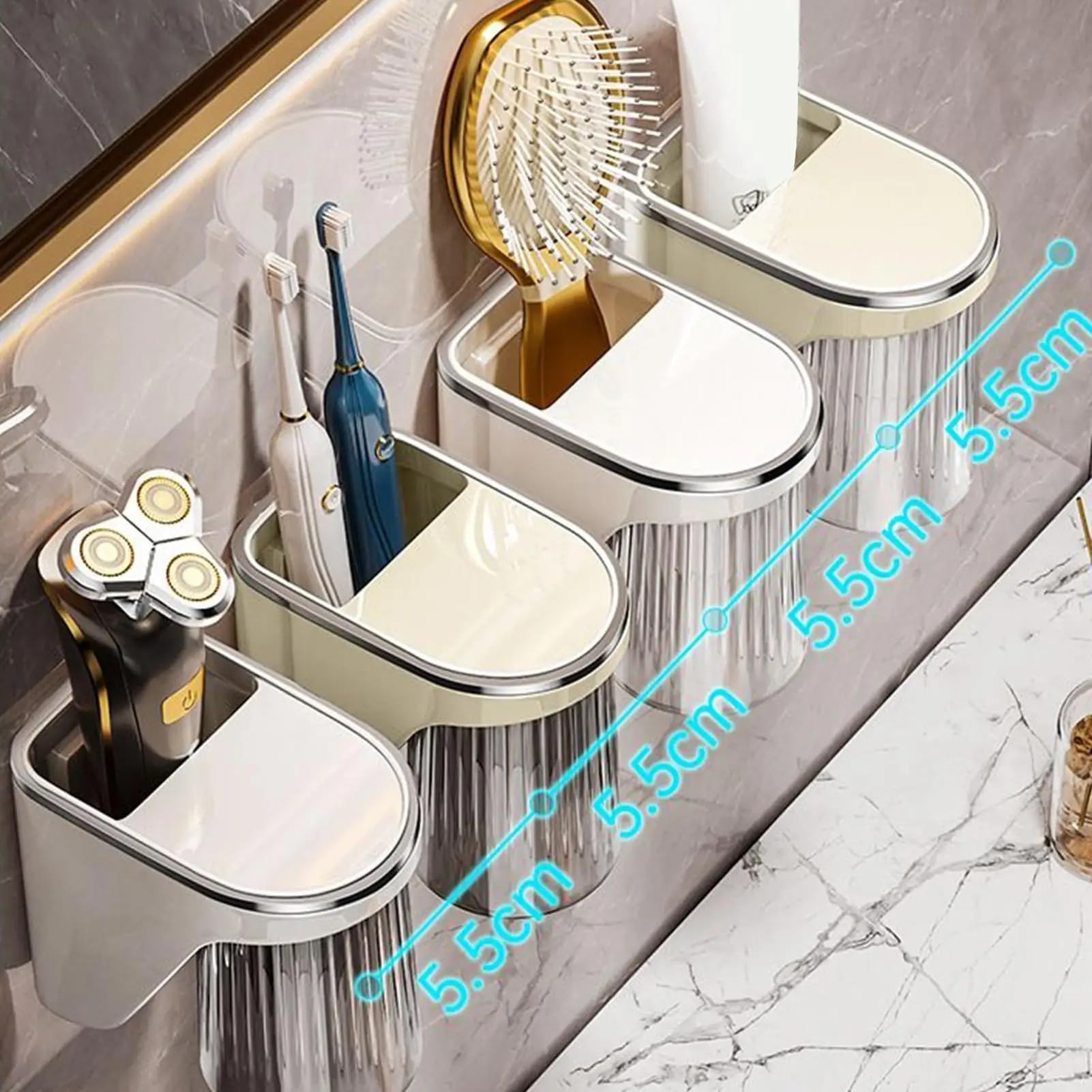 Portavasos Magnético for Cepillo De Dientes for Baño, Ducha, Sin Perforación, Montado En La Pared, Dispensador Vaso for Enjuague Bucal, Accesorios Almacenamiento para cepillos de Dientes