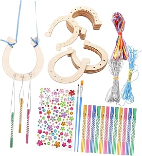 NOLITOY 1 Conjunto De Sinos De Vento Memorial Decoração De Madeira Sinos De Vento Presentes DIY Madeira Ferradura Windchime Brinquedo Educativo Pendurado Sinos De Vento DIY Casa Sinos De