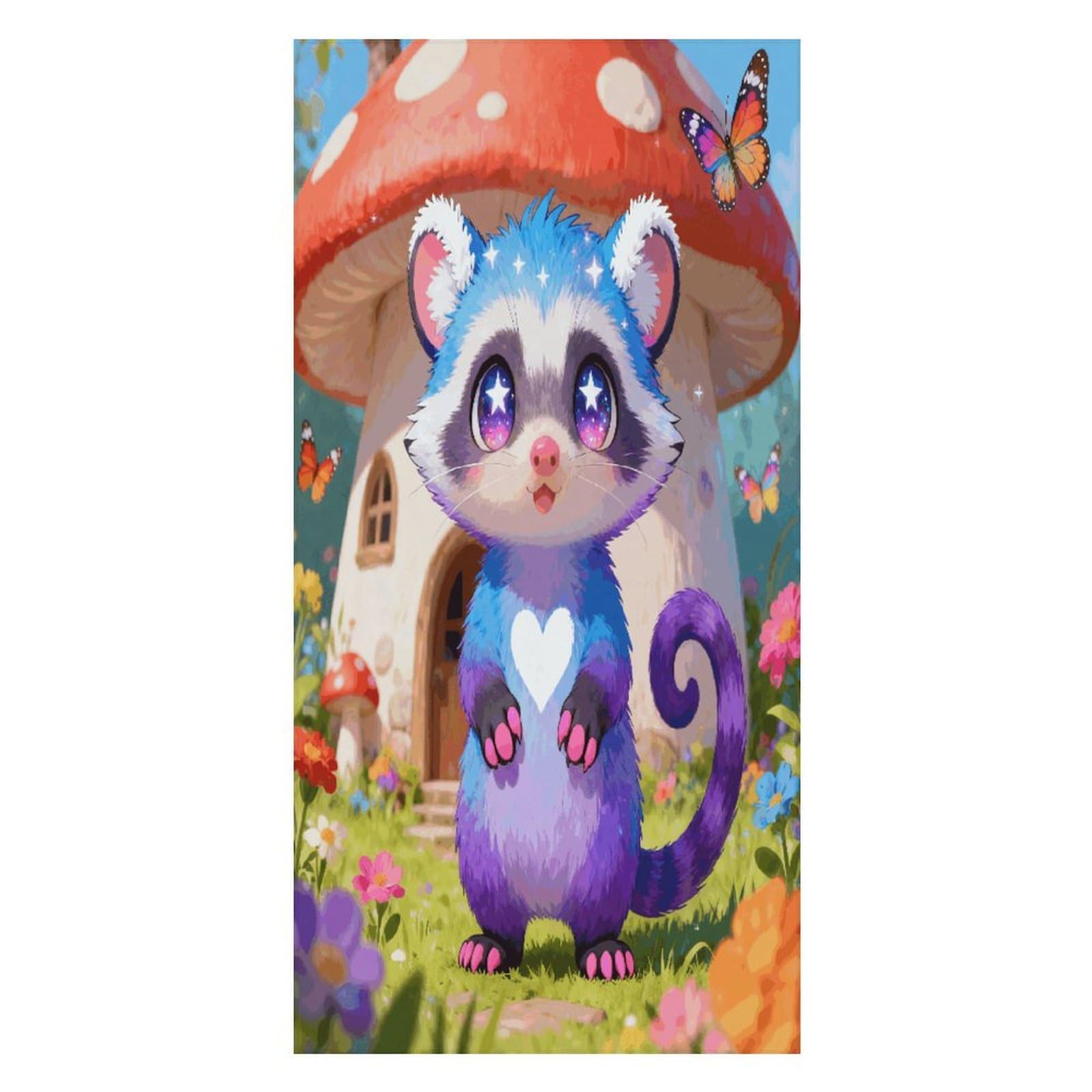 FekiLoot Opossums Beach Towel Oversized Bath Towel Ultra Soft Pool Towel Cozy Swim Towel Silky Lounge Towel Quick Dry Travel Towel Gentle Absorbent Towel for Adults Women Men