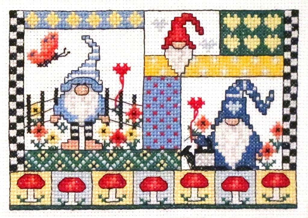 Imaginating Garden Gnomes Counted Cross Stitch Kit