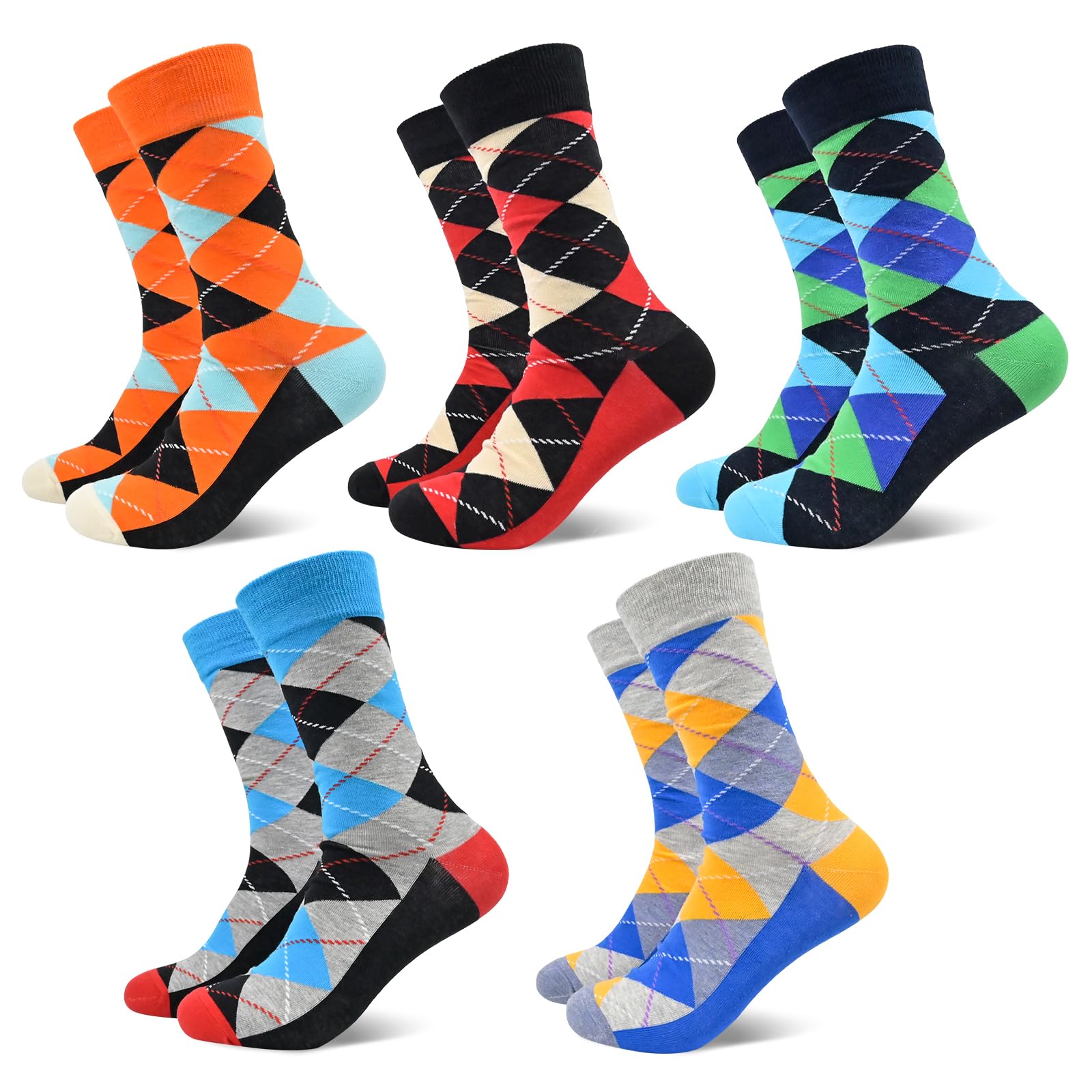 Stynice 5 Paar Bunte Lustige Socken Herren 43-46 - Witzige Baumwollsocken für Männer Frauen - Funny Baumwolle Motiv Socks Kuschelsocken
