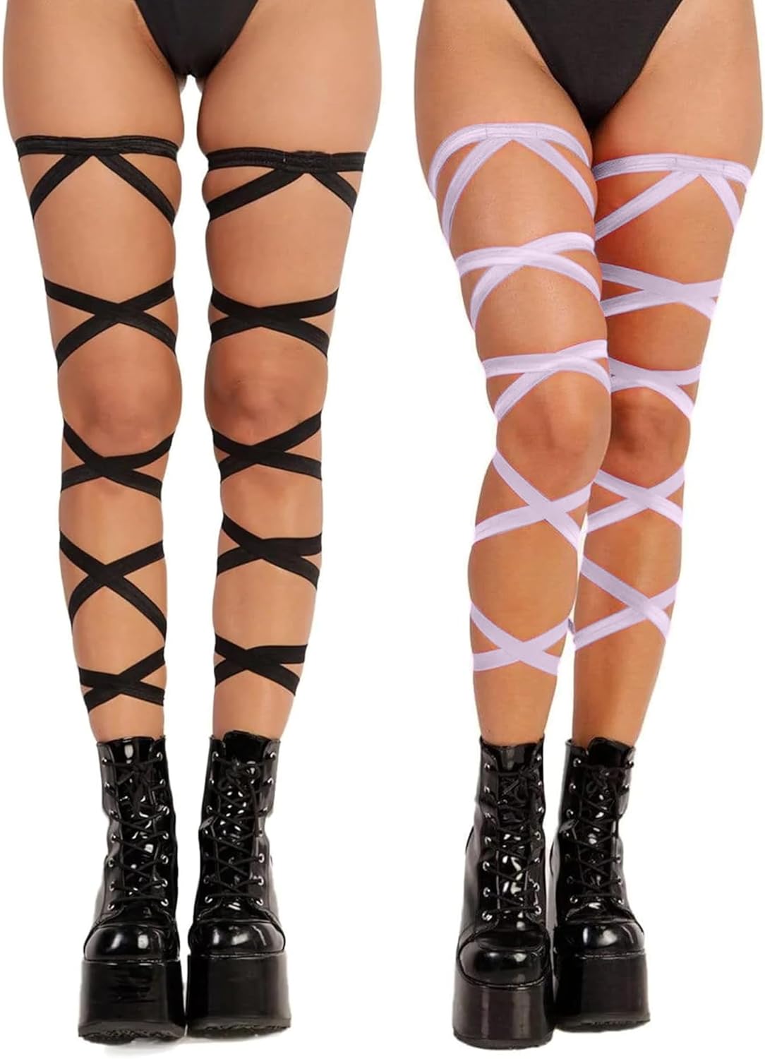 Rave Leg Wrap for Women - Music Festival Cosplay Costume Outfits Non-Slip Elastic Strap Halloween Party Accessories