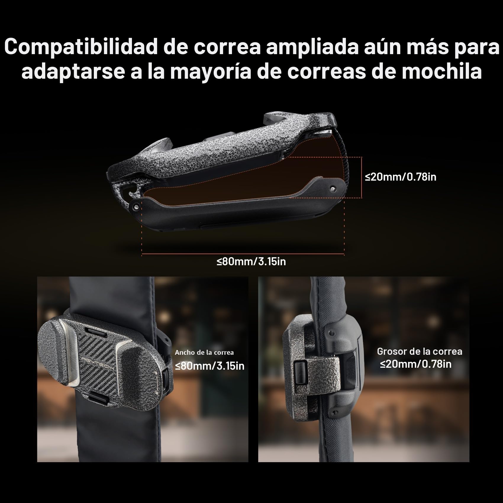 PGYTECH Beetle Clip de cámara V2 con Placa de liberación rápida para Sony, Nikon, Fuji, DSLR/SLR, Placa de liberación rápida Arca para cámaras de acción, Soporte de Correa de Mochila