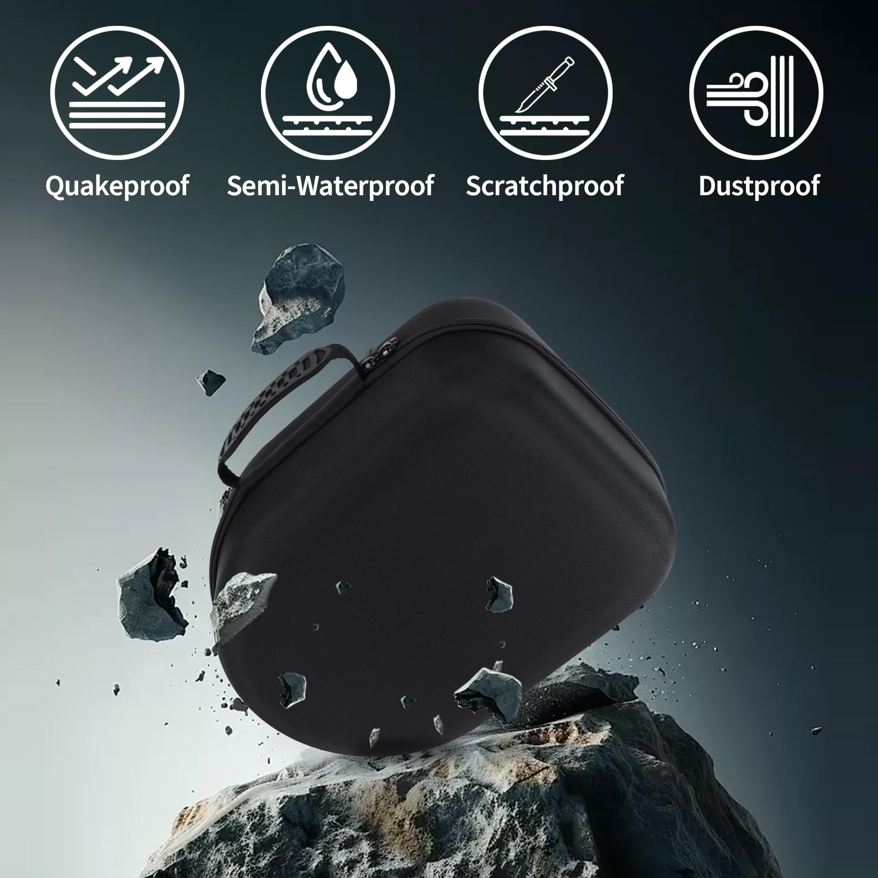 Dur Étui de Protection Compatible avec Meta Quest 2/3/3S Virtual Reality Casque et Accessoires de Contrôleur (Noir)