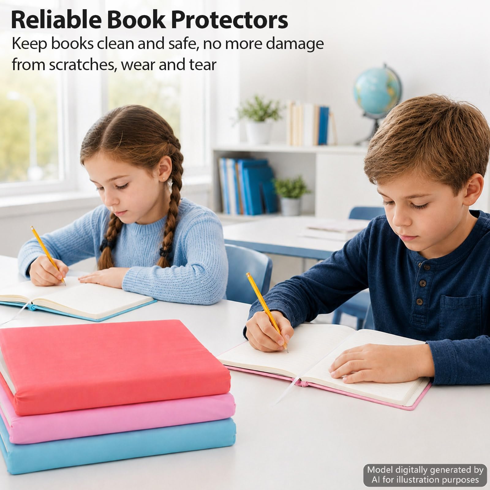 gisgfim Paquete de 12 fundas elásticas para libros de texto de tapa dura, lavables y reutilizables, de tela jumbo, libros de hasta 9 x 11 pulgadas, 12 colores surtidos, suministros (pastel)