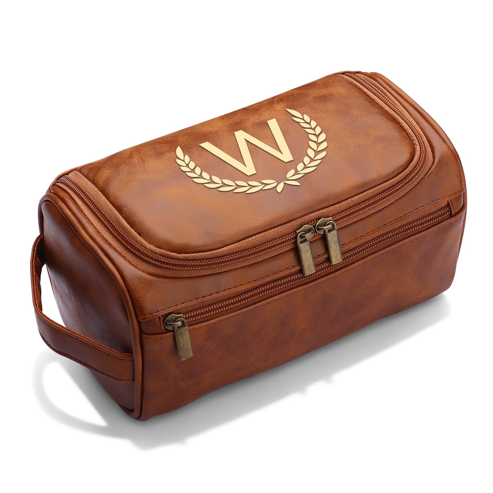 OXYEFEI Neceser personalizado para hombres, regalos personalizados para hombres, iniciales grabadas de piel sintética para hombre, artículos de aseo de viaje, afeitado, artículos esenciales de viaje