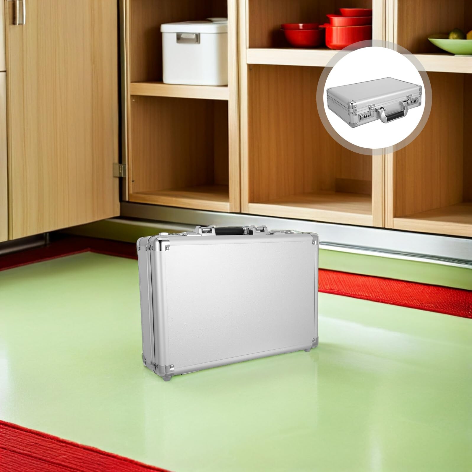 Aluminiowa Skrzynka Narzędziowa z Szyfrowanym Zamkiem Przenośna Odporna Wodę i Kurz z Ergonomiczną Rączką Idealna Do Przechowywania Narzędzi i Wartościowych Przedmiotów Cali