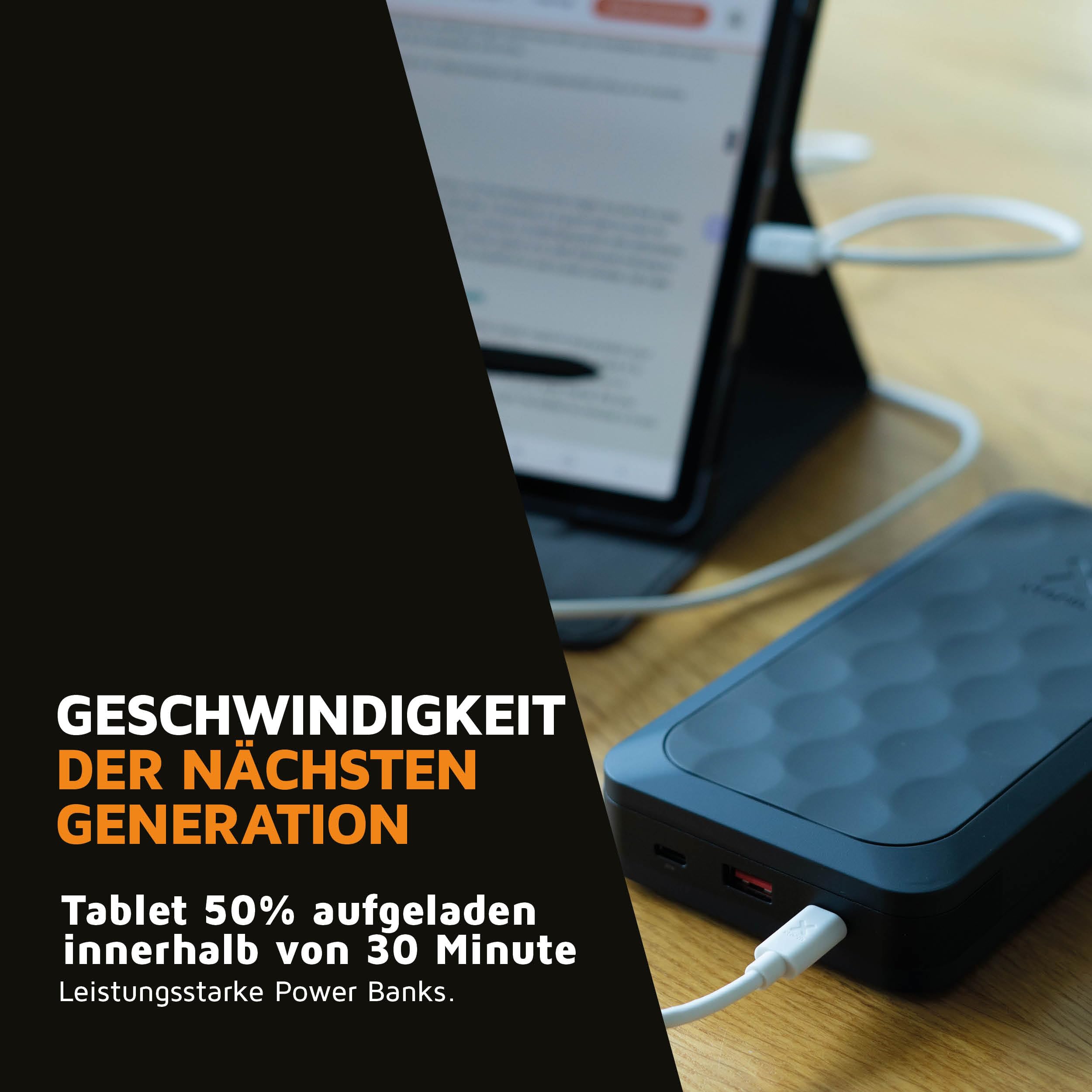 Xtorm 67W Fuel Serie 5 Powerbank 45.000mAh, LED-Anzeige, 2 x USB-C / 1 x USB-A, 100% GRS Material, Sicherheitsfunktionen, Geeignet für Samsung und iPhone, Schwarz