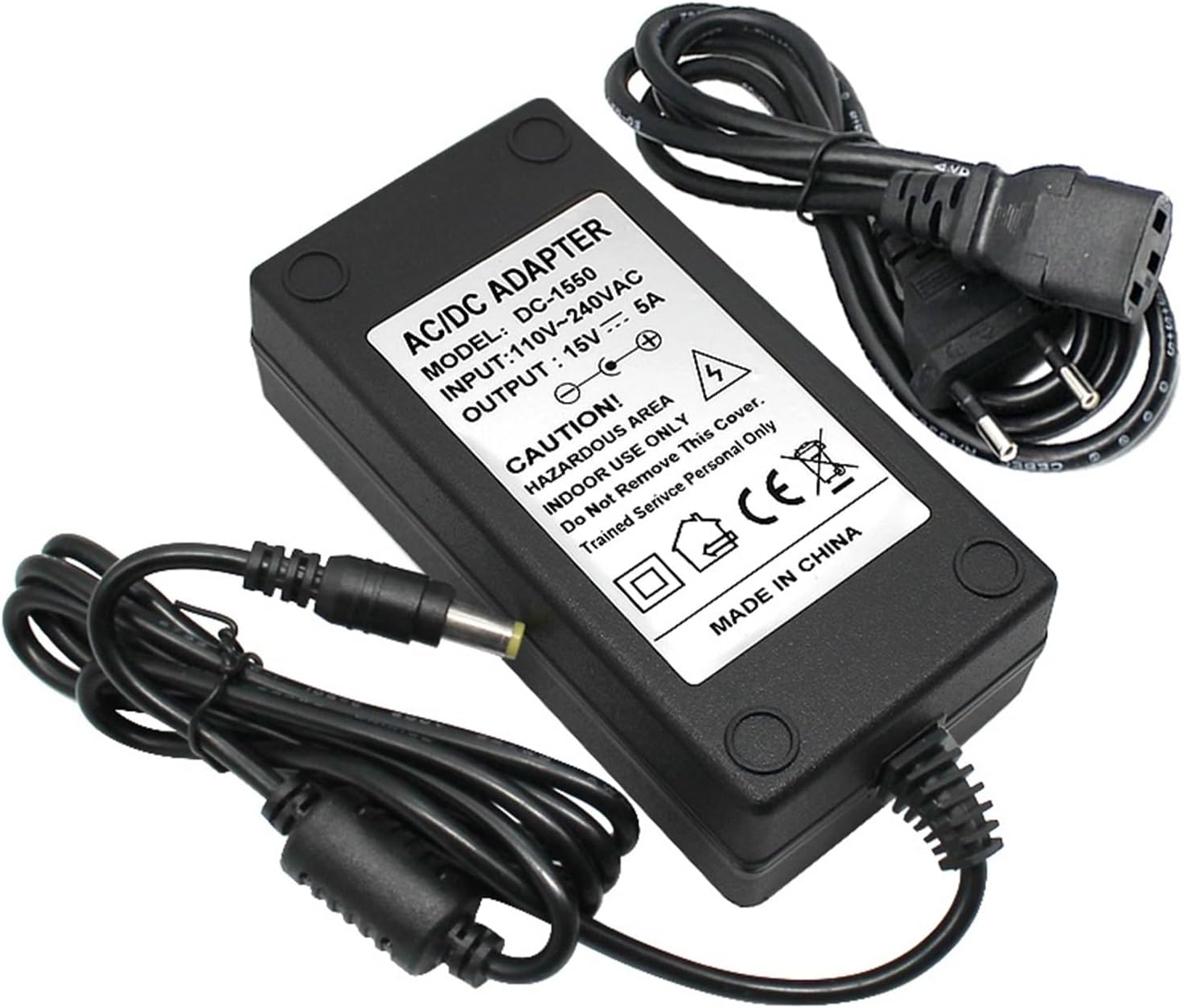15V 3A 4A 5A AC/DC Adapter Switch Power Supply Charger EU US AC 110V 220V for LED Light Strips CCTV(3A,15V_EU Plug)