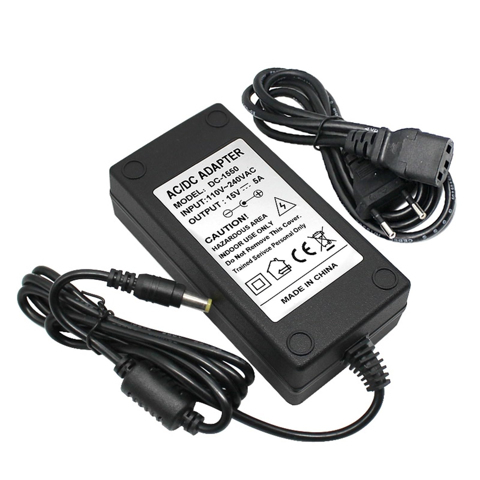 Adaptateur 15V 5A avec interrupteur intégré pour protection et alimentation de caméra CCTV
