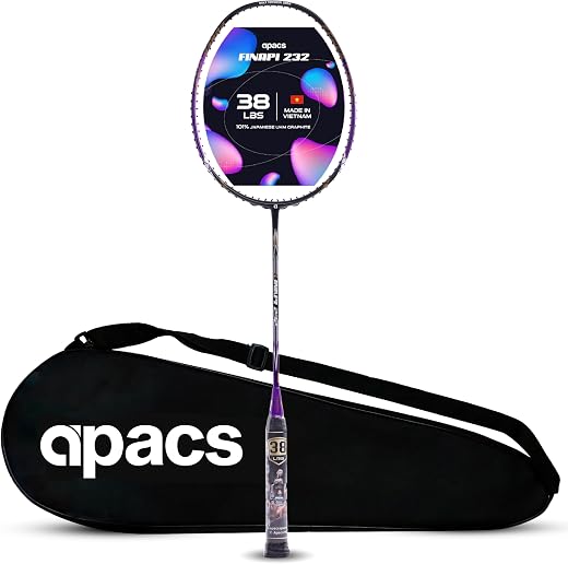 Apacs Finapi 232 (Unstrung, 38 LBS Max Tension) Made in Vietnam | 100% Japanese Graphite | High Modulus | High Power Badmi...