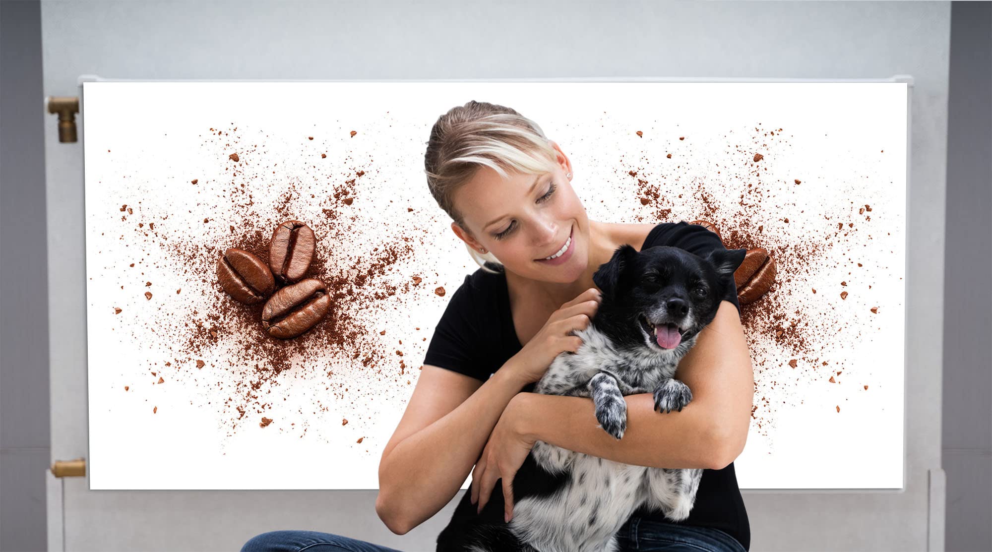Magnet Heizkörperverkleidung Heizkörperabdeckung Braun Kaffee 120x60 cm Heizung Abdeckung Verkleidung Magnetische Abdeckmatte Kühlschrank aus Einem Flexiblen Magneten Digitaler Aufdruck