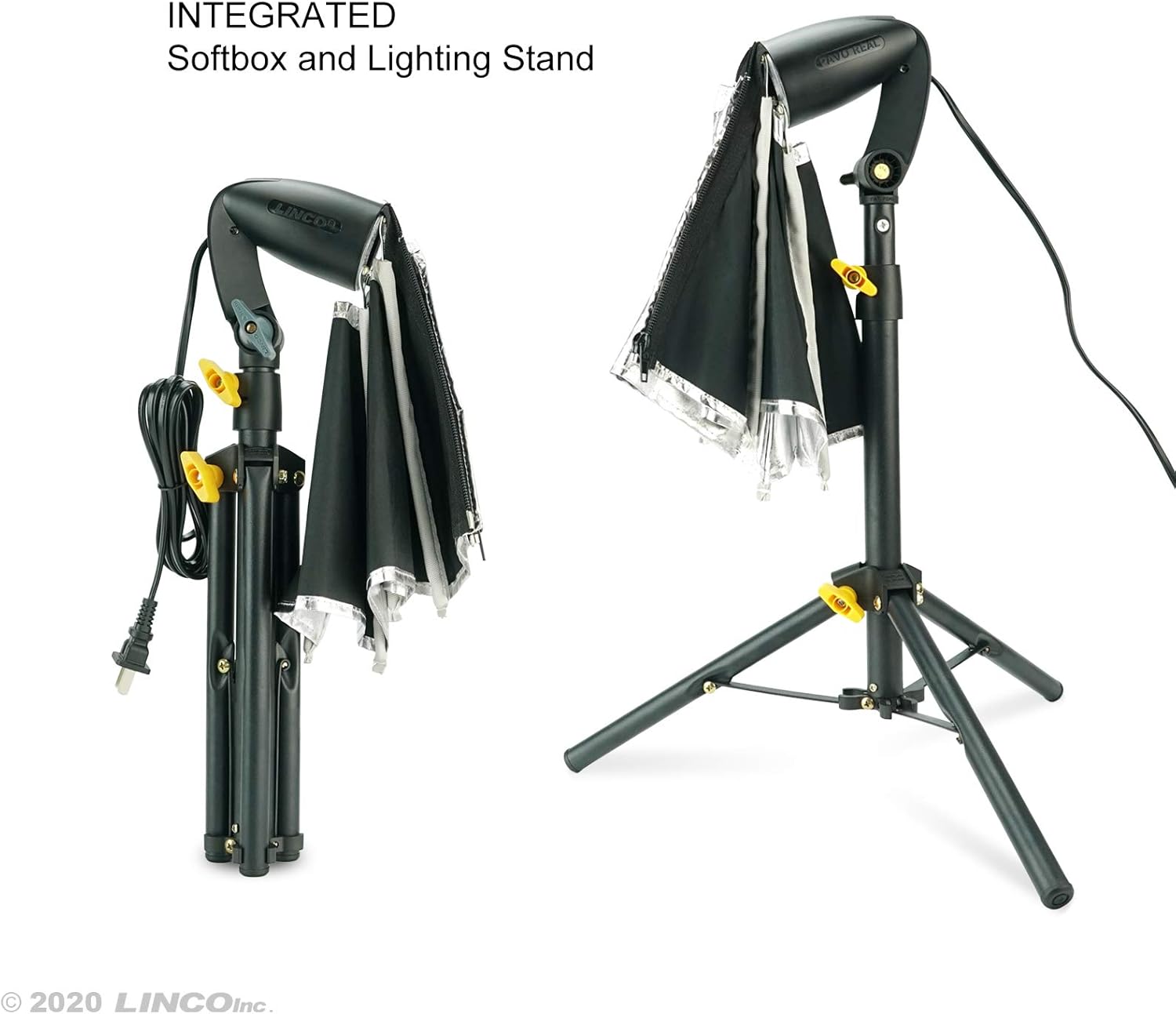 LINCO Lincostore Mini Softbox Lighting Kit 8x8inch, Table Top Photography Lighting for Studio Lighting, Portable Small Softbox Light for Photography Video Portrait Table Top Desk Light