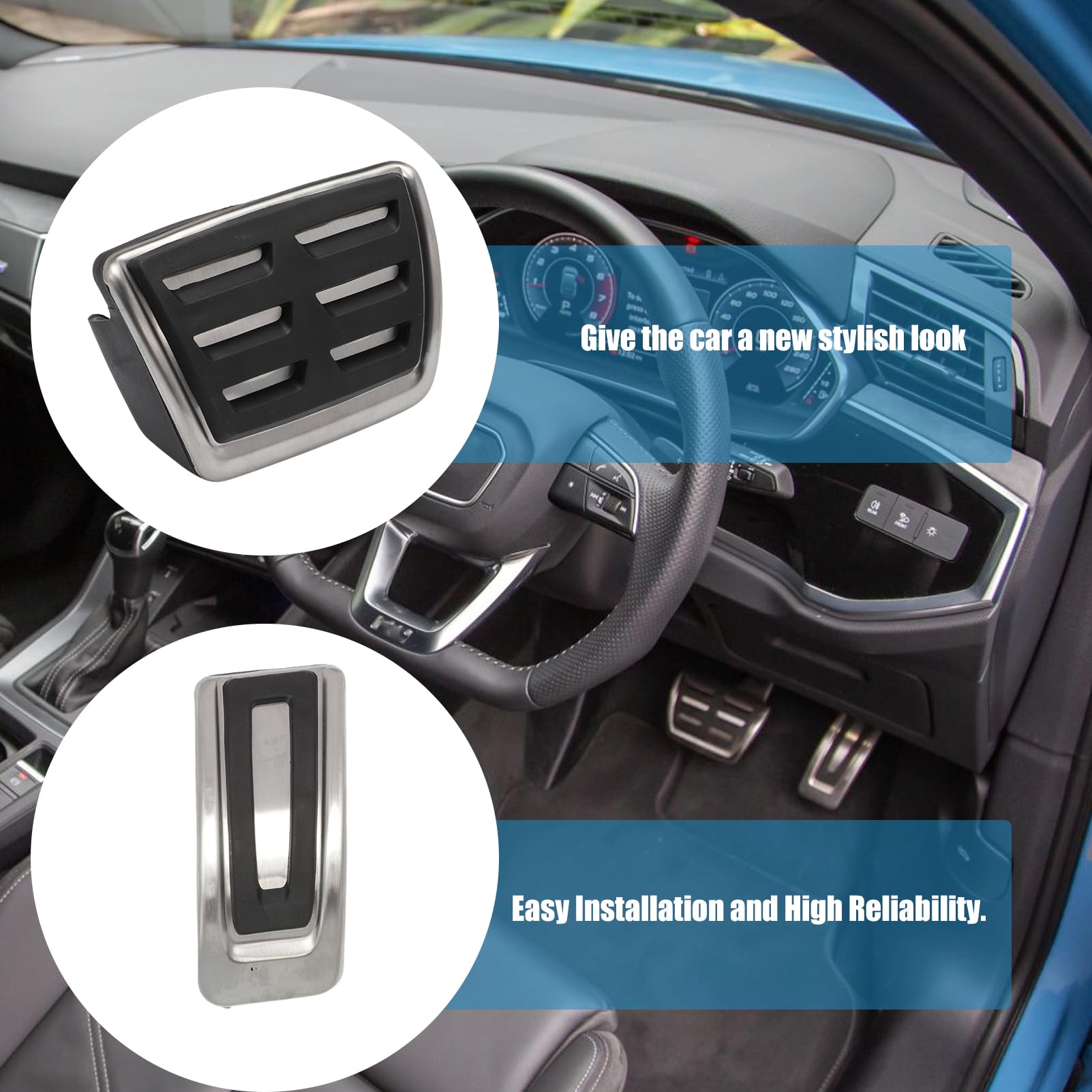 Tappi Pedale Frizione Set Pedale Freno per Golf 7 A3 8V S3 RS3 Sportback Leon 5F Octavia 5E TT Q3 5Q1864551 Acciaio Inossidabile