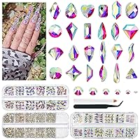 Vista 91 de 4 Boxes Emerald Green Rhinestones Glitters 24 Shapes K9 Glass Gems Stones Flatback Round Diamonds Crystals Nail Art Charms Supplies for Nails Faces