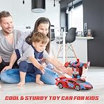 DEERC Spider RC Car Transform Robot, 2.4GHz Remote Control Spider Cars for Kids, 1:18 Scale Robot Toy Car W/One-Key Transformation, 360° Rotation, Auto Mode, Rechargeable Battery, Gift for Man Boys