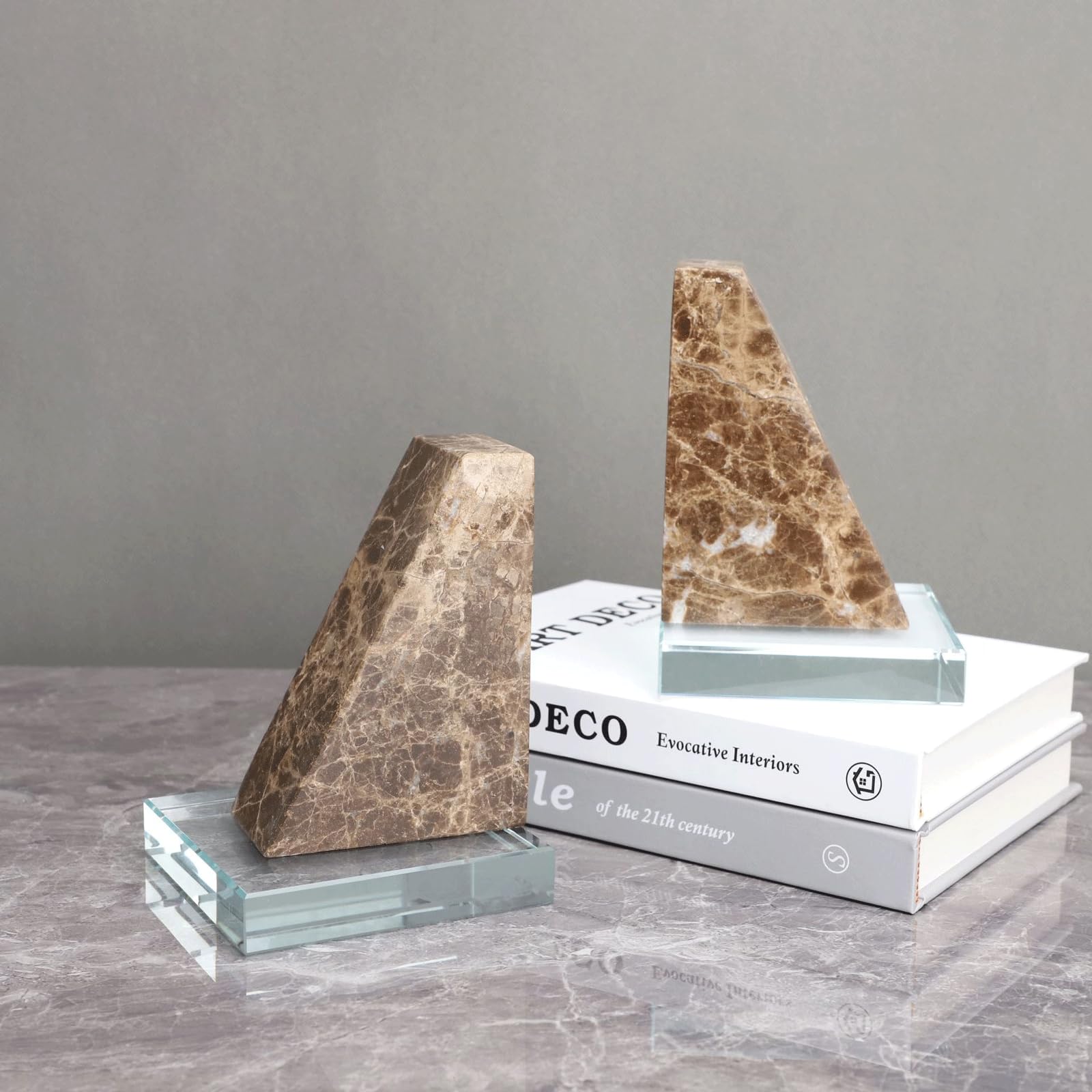 Fermalibri per scaffali Fermalibri decorativi decorativi in marmo e cristallo Materia Fermalibri decorativi unici per scaffali Fermalibri resistenti Regali per gli amanti dei libri